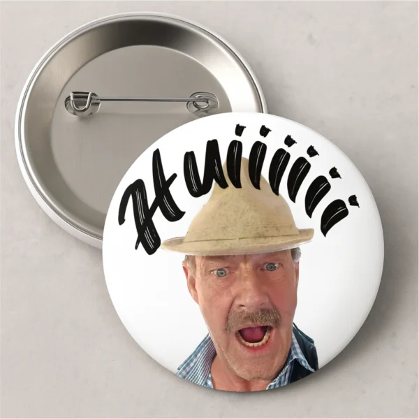 Huiii Ansteck Metallbutton Grasser Franz
